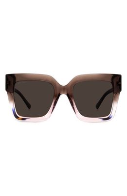 Jimmy Choo Edna 52mm Gradient Square Sunglasses in Brown Nude /Brown