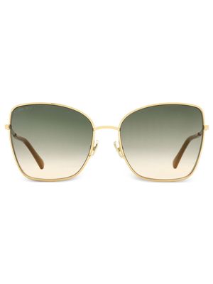 Jimmy Choo Eyewear Alexis glitter-detail sunglasses - PY3FF Gold/Nude