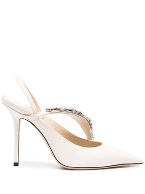 Jimmy Choo Flos 100mm leather pumps - White