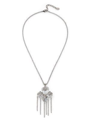 Jimmy Choo heart crystal drop necklace - Silver