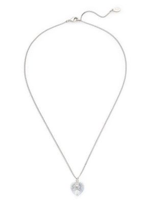 Jimmy Choo heart crystal pendant necklace - Silver