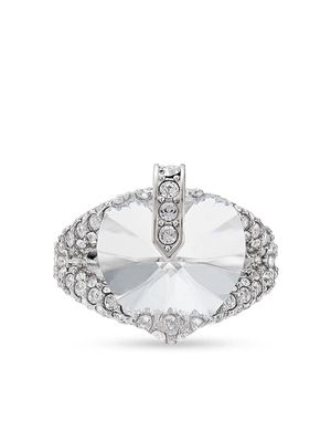 Jimmy Choo heart crystal ring - Silver