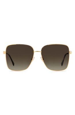 Jimmy Choo Hesters 59mm Gradient Square Sunglasses in Gold Havana /Brown Gradient