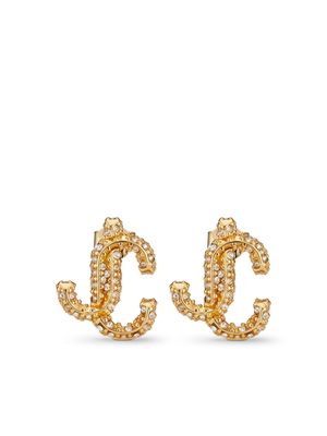 Jimmy Choo JC crystal-embellished stud earrings - Gold
