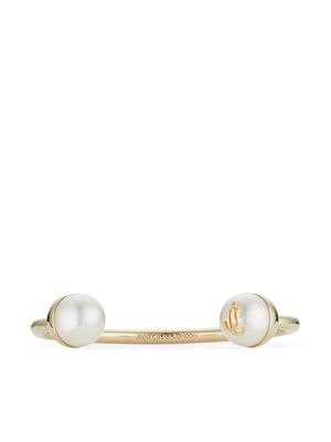 Jimmy Choo JC pearl cuff bracelet - Gold
