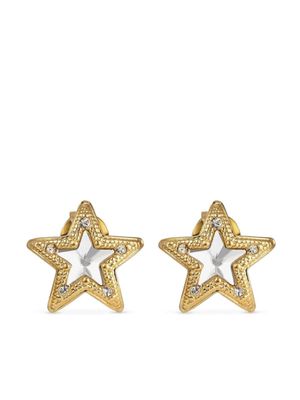 Jimmy Choo JC Star stud crystal earrings - Gold