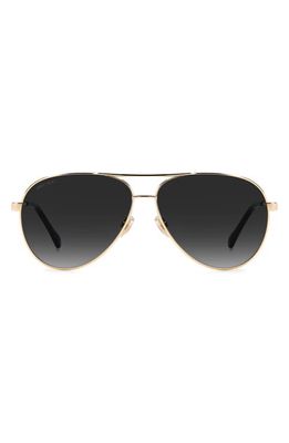 Jimmy Choo Jimenas 60mm Gradient Aviator Sunglasses in Black Gold/Grey Shaded