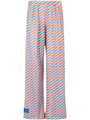 Jimmy Choo Laren geometric-print cotton trousers - Blue