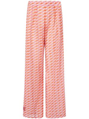 Jimmy Choo Laren geometric-print cotton trousers - Pink