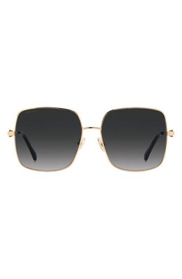 Jimmy Choo Lilis 58mm Square Sunglasses in Black Gold /Grey Shaded