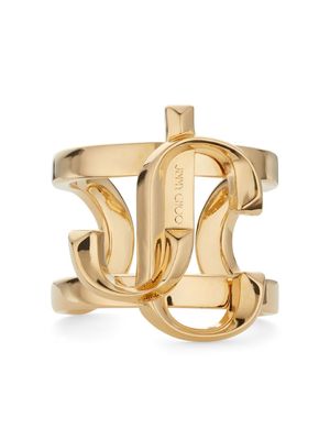Jimmy Choo logo-lettering adjustable ring - Gold