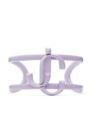 Jimmy Choo logo-lettering cuff bracelet - Purple