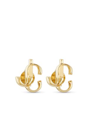 Jimmy Choo logo-lettering stud earrings - Gold