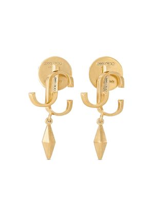 Jimmy Choo logo-plaque polished earrings - Gold