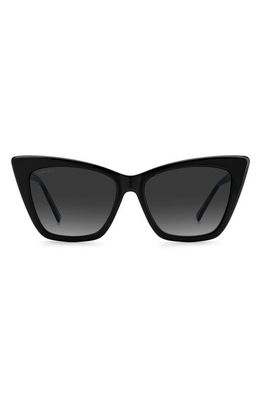 Jimmy Choo Lucine 55mm Gradient Cat Eye Sunglasses in Black /Grey Shaded