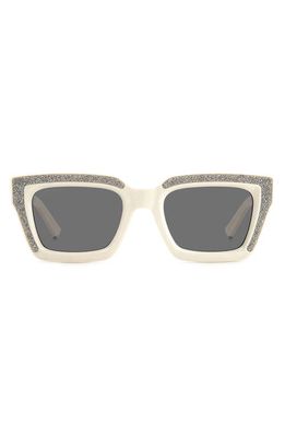 Jimmy Choo Megss 51mm Rectangle Sunglasses in Ivory/Grey