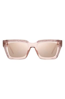 Jimmy Choo Megss 51mm Rectangle Sunglasses in Rose/Pink Flash Slv