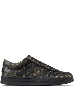 Jimmy Choo monogram-pattern lace-up sneakers - Black