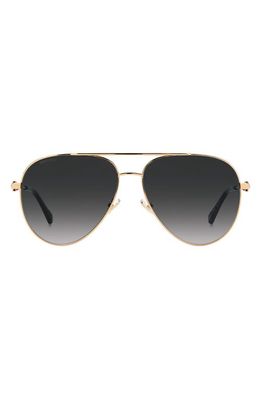Jimmy Choo Ollys 60mm Aviator Sunglasses in Black Gold /Grey Shaded