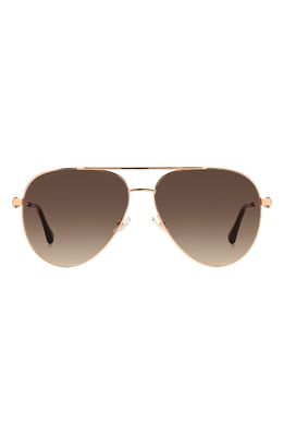 Jimmy Choo Ollys 60mm Aviator Sunglasses in Gold Copper /Brown Gradient