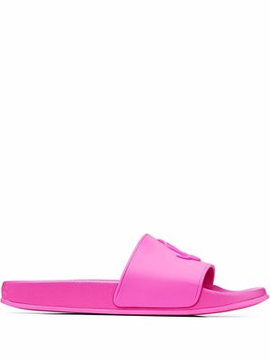 Jimmy Choo Port logo-appliqué slides - Pink