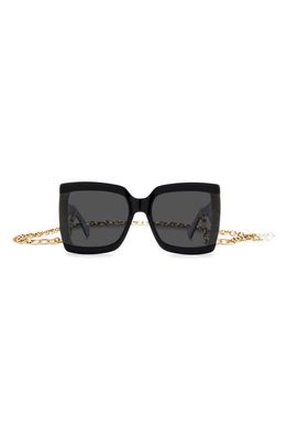 Jimmy Choo Renee 61mm Square Chain Sunglasses in Black Ivory /Grey