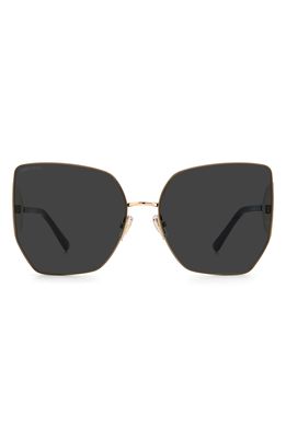 Jimmy Choo Rivers 61mm Square Sunglasses in Gold Black /Grey