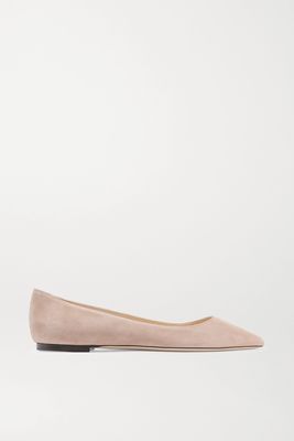 Jimmy Choo - Romy Suede Point-toe Flats - Pink