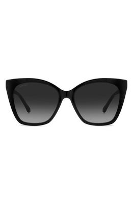Jimmy Choo Ruags 56mm Gradient Square Cat Eye Sunglasses in Black/Grey Shaded