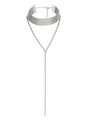 Jimmy Choo Saeda crystal-embellished chain necklace - Silver