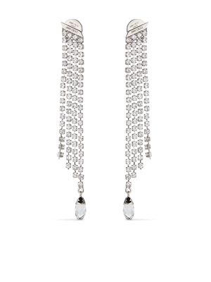 Jimmy Choo Saeda crystal-fringe earrings - Silver