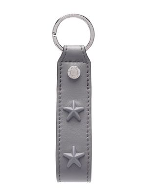 Jimmy Choo star-stud leather keyring - Grey