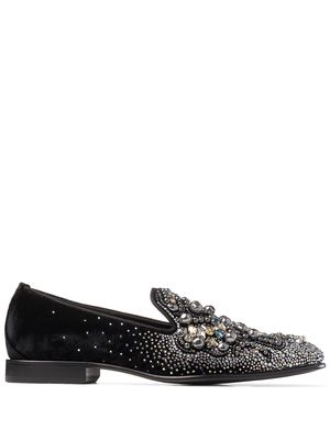 Jimmy Choo Thame bead-embellished slippers - Black