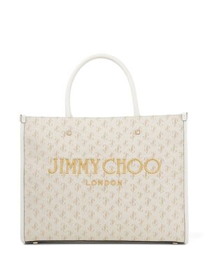 Jimmy Choo Varenne M jacquard tote bag - LATTE/GOLD/LIGHT GOLD