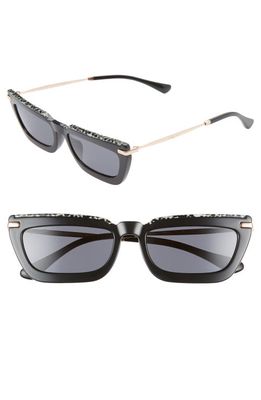 Jimmy Choo Vela 55mm Flat Top Sunglasses in Black/Grey Blue