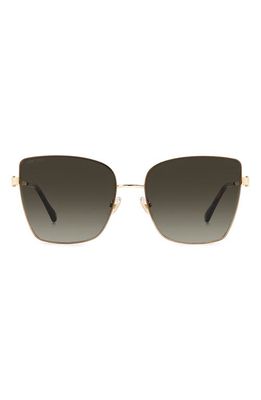Jimmy Choo Vellas 59mm Gradient Square Sunglasses in Gold Havana/Brown Gradient