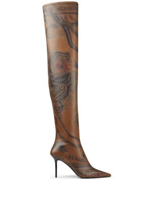 Jimmy Choo x Jean Paul Gaultier 90mm over-the-knee boots - Brown