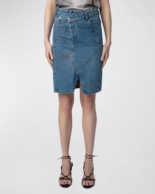 Jinko Asymmetric Denim Skirt