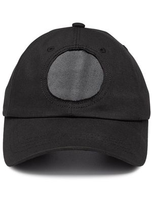 JiyongKim bleached-effect cotton baseball cap - Black