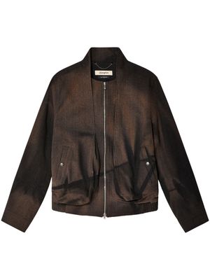 JiyongKim bleached shawl-collar jacket - Black