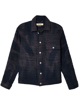 JiyongKim bleached tweed jacket - Blue