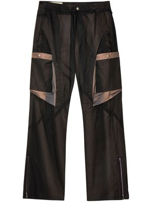 JiyongKim cargo style cotton trousers - Black