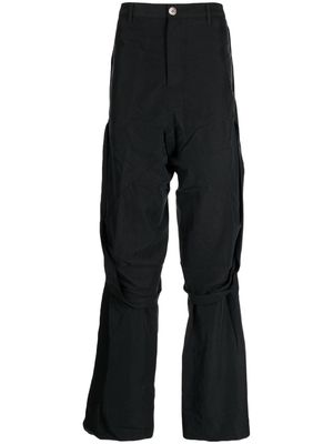 JiyongKim layered draped trousers - Black