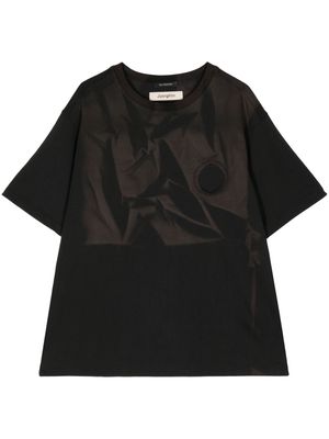 JiyongKim sun-bleached cotton T-shirt - Black