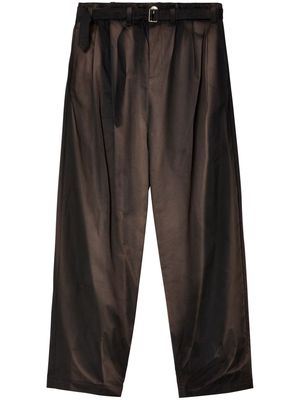 JiyongKim sun-bleached cotton trousers - Black