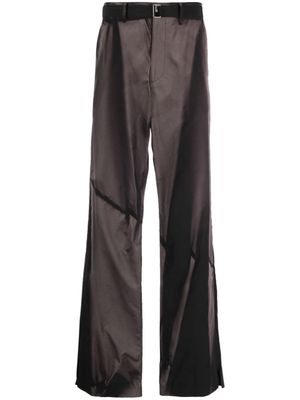 JiyongKim sun-bleached effect straight-leg trousers - Black