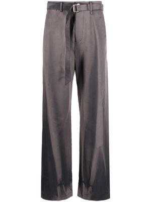 JiyongKim sun-bleached straight trousers - Grey