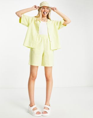 JJXX linen city shorts in bright yellow - part of a set