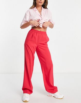 JJXX Poppy tailored dad pants in bright red