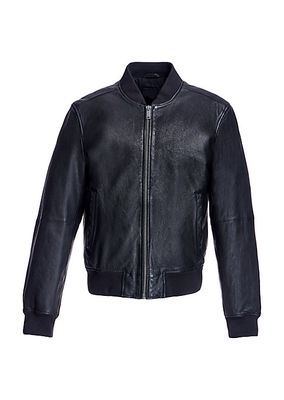 JM3088 Men's Leather Bomber Jacket